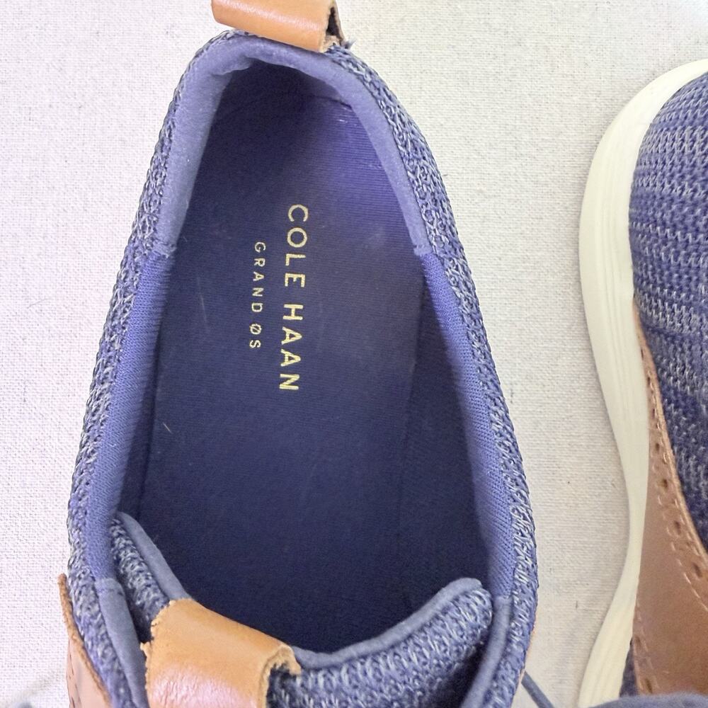 Cole Haan Grand Tour Knit Oxford Shoes Men's 11M Two Tone Blue Tan Casual Preppy - Picture 11 of 16